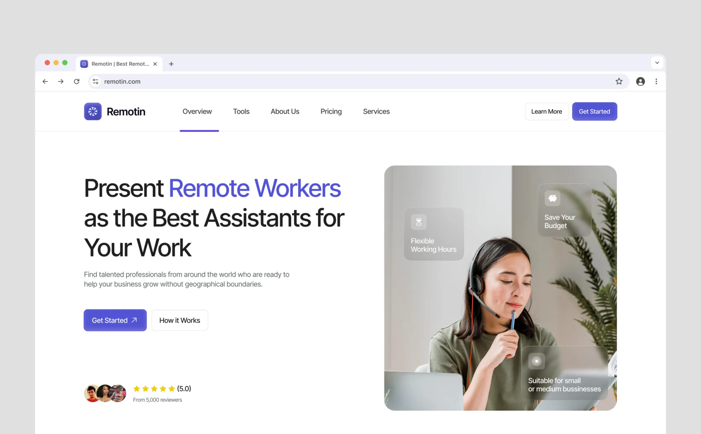 First project. Project name Remotin.
